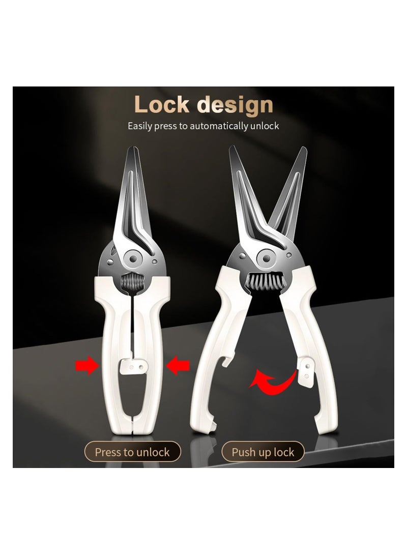 SOLARAE Kitchen Shears Kitchen Scissors Heavy Duty Stainless Steel Food Shears Multipurpose Labor-saving Kitchen Shears for Cutting Meat Vegetables Fish Poultry Shears Multipurpose Utility Scissors - Image 2