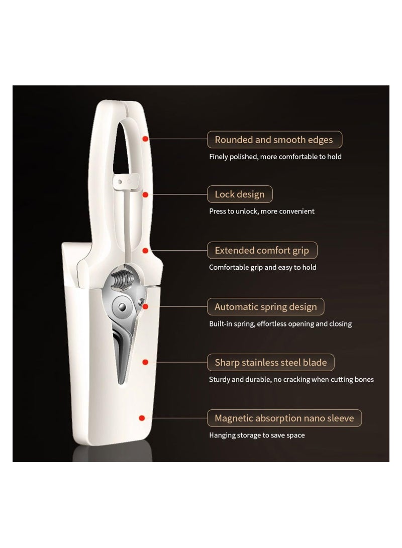 SOLARAE Kitchen Shears Kitchen Scissors Heavy Duty Stainless Steel Food Shears Multipurpose Labor-saving Kitchen Shears for Cutting Meat Vegetables Fish Poultry Shears Multipurpose Utility Scissors - Image 5