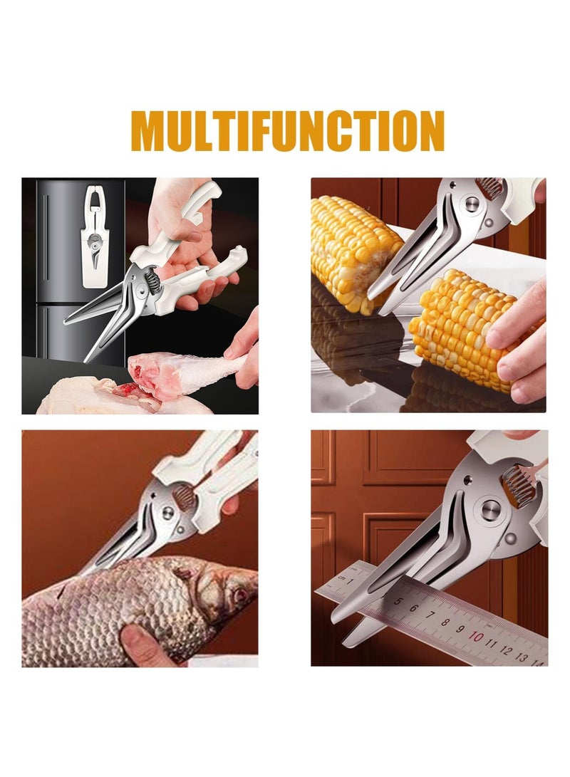 SOLARAE Kitchen Shears Kitchen Scissors Heavy Duty Stainless Steel Food Shears Multipurpose Labor-saving Kitchen Shears for Cutting Meat Vegetables Fish Poultry Shears Multipurpose Utility Scissors - Image 4