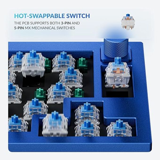 Keychron Q2 Wired 65% Layout Mechanical Keyboard With Knob & Rgb Hot-Swappable Gateron G Pro Blue Switch, Qmk/Via Programmable, Double Gasket Mount, Aluminum Body For Mac/Windows/Linux (Blue) - Image 2