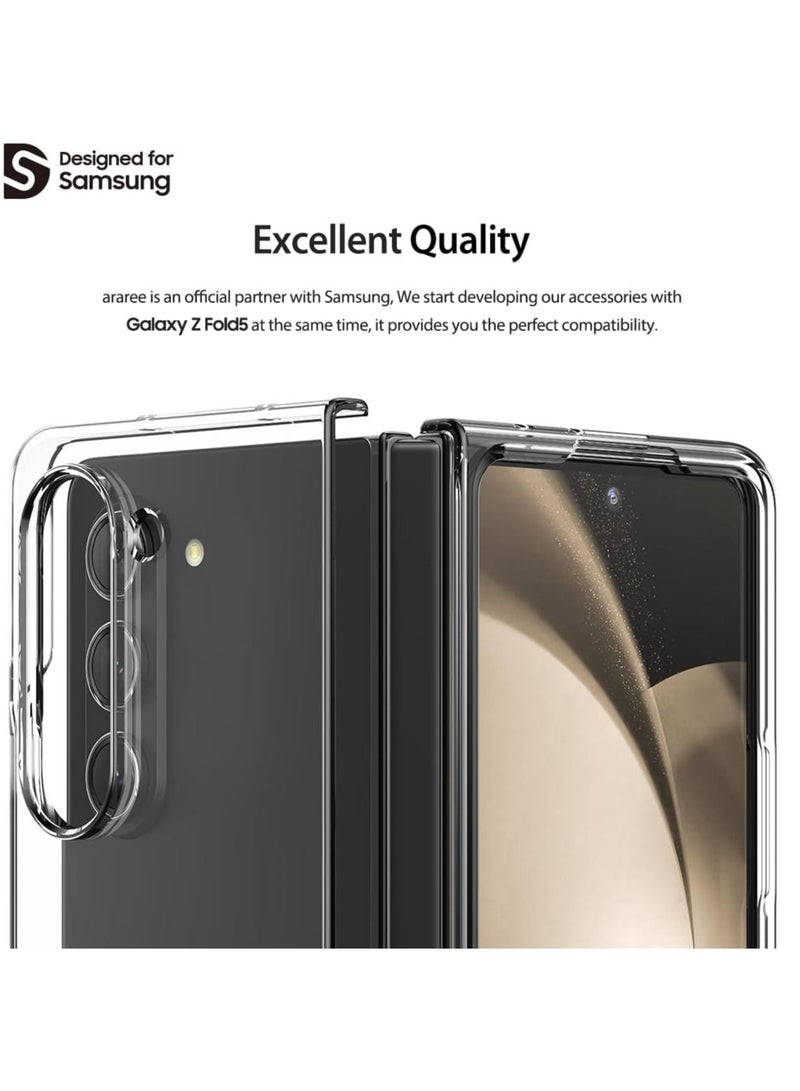 araree Araree Nukin Samsung Galaxy Z Fold 5 Case, Translucent Case Ultra Thin Cover Slim Sturdy Scratchproof Hard PC Phone Case Minimalist Solid Sleek Designed for Galaxy Z Fold 5 5G - Clear Matt - Image 3