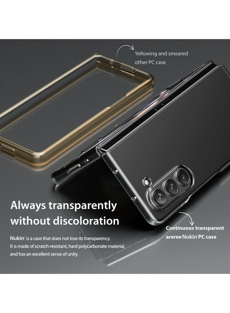 araree Araree Nukin Samsung Galaxy Z Fold 5 Case, Translucent Case Ultra Thin Cover Slim Sturdy Scratchproof Hard PC Phone Case Minimalist Solid Sleek Designed for Galaxy Z Fold 5 5G - Clear Matt - Image 5