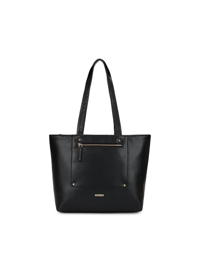 Fastrack Solid Shoulder Bag For Women, Girls and Ladies | with Unique Quick Access Pocket | Made of Premium Faux Leather | Ladies Purse Handbag, Black - Image 1