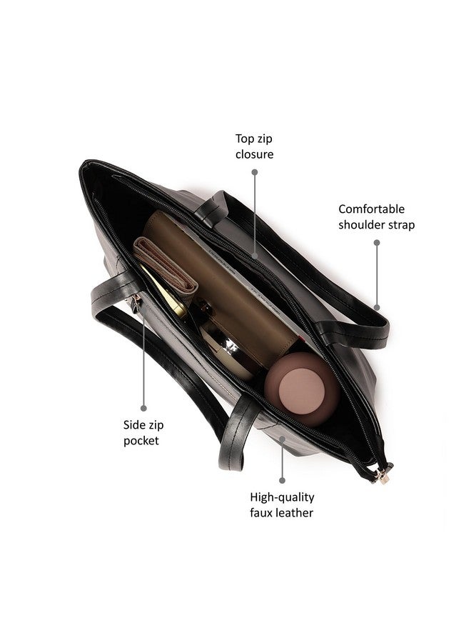 Fastrack Solid Shoulder Bag For Women, Girls and Ladies | with Unique Quick Access Pocket | Made of Premium Faux Leather | Ladies Purse Handbag, Black - Image 3