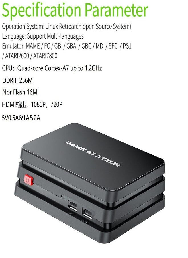 DETREND - 4K HD TV Game Station Box Classic Retro Game Console for PS1/MAME Built in 10000+ Games 64GB Mini Video Game Console Super - Image 1