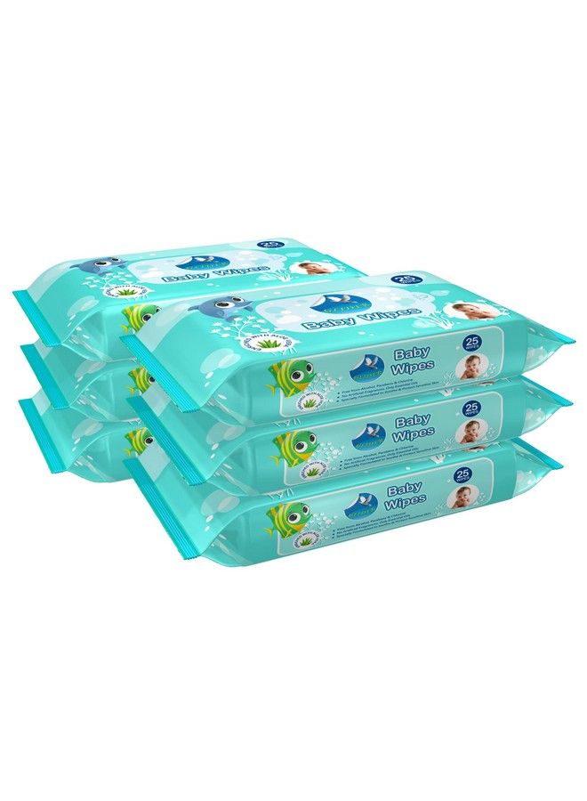 GLIDER [ New Launch ] Glider Baby Wipes ; 25 Wipes Pack ; Soft And Thick With 98% Water ; Aloe Vera & Vitamin E ; (Pack Of 6 (150 Wipes) - Image 2