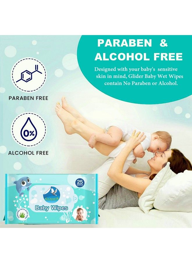 GLIDER [ New Launch ] Glider Baby Wipes ; 25 Wipes Pack ; Soft And Thick With 98% Water ; Aloe Vera & Vitamin E ; (Pack Of 6 (150 Wipes) - Image 4