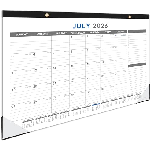 Tersus 2026-2027 Desk Calendar - July 2026 - Dec 2027, 18 Months Calendar Pad with Black Corner Protectors, 17" x 12", Large Ruled Blocks, Large Office Desk Top Calendar - Image 1
