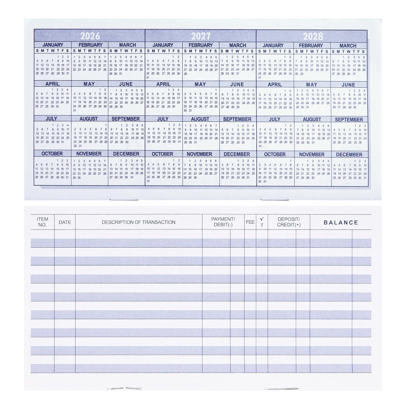 Casmonal 20 Pack Checkbook Register Check Registers for Personal Blank Ledger Transaction Registers for Personal or Business Bank Check Register Book for Checking and Saving Account Deposit and Credit Card - Image 2