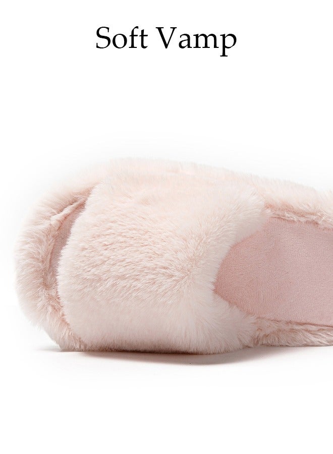 DUNISO Women's Fuzzy Slippers Comfy Plush House Slippers for Indoor Outdoor Fluffy Open Toe Warm Breathable Anti-skid Sole Gift Slippers for Women and Girls - Image 3