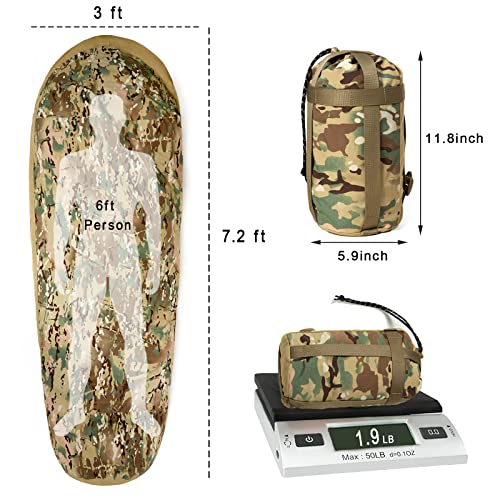 Akmax.cn Akmaxcn Bivy Cover Sack for Military Army Modular Sleeping System Waterproof Outer Shell for Sleeping Bag Minimalist Stealth Shelter - Image 3