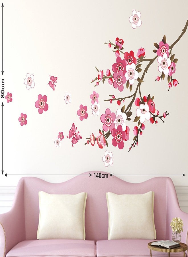Wallstick Pink Flower wallsticker (Vinyl 140 cm x 80 cm) - Image 2