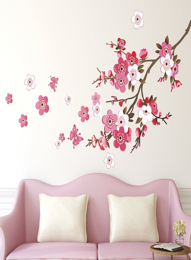 Wallstick Pink Flower wallsticker (Vinyl 140 cm x 80 cm) - Image 1