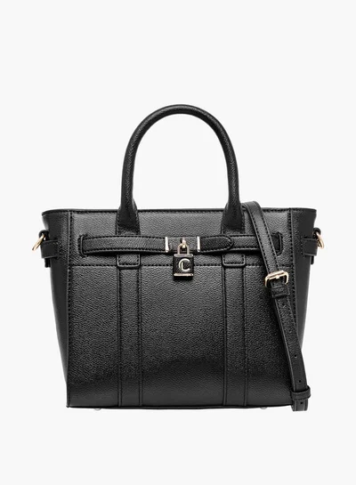 لو كونفورت Women Monogram Print Tote Bag with Zip Closure and Handles