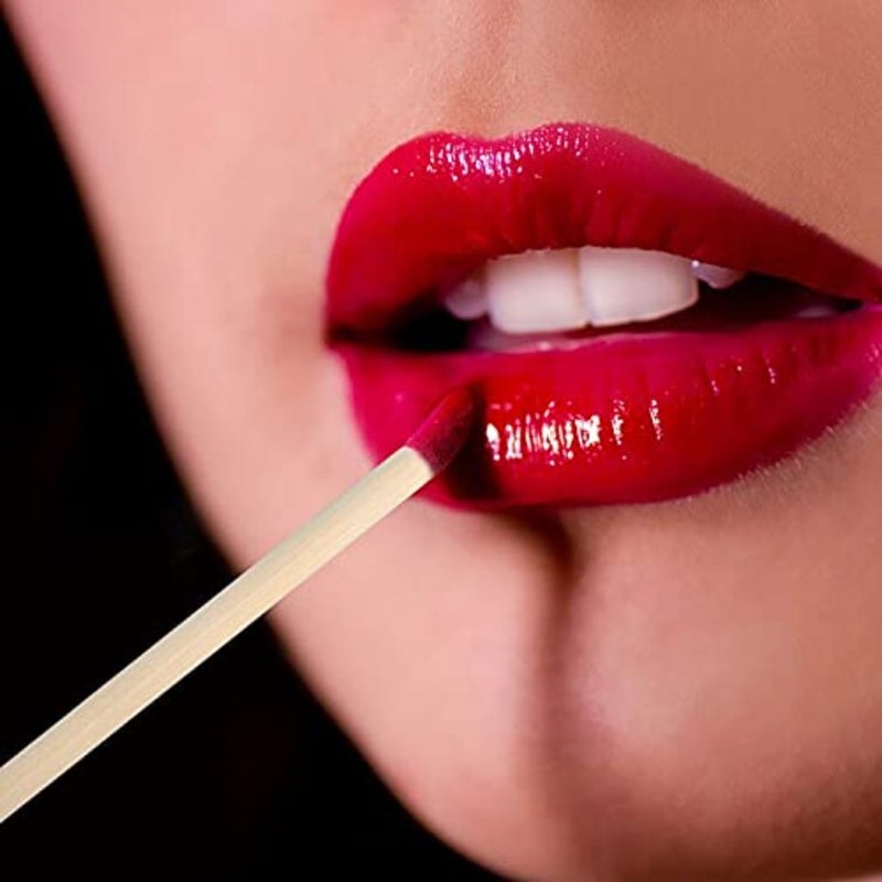 50 قطعة من فرش الشفاه للاستعمال مرة واحدة بمقبض خشبي، وأدوات وضع أحمر الشفاه للمكياج، وفرش عصا ملمع الشفاه لتطبيق وصلات الشفاه - Image 5
