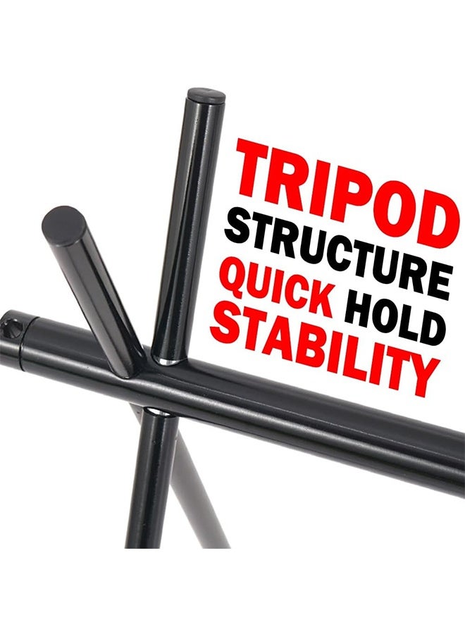 JCB CHIC رف تعليق قابل للطي ثلاثي القوائم للتخييم مع 5 خطافات، رف تخييم قابل للطي، حامل أواني طهي محمول، منظم تخزين، مناسب للشواء والنزهات والمشي لمسافات طويلة والتخييم والصيد - Image 5