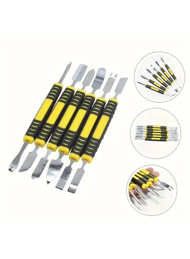 GOXAWEE 6pcs Heavy Duty Pry Bar Tool Kit Serrated Non Serrated Tips For Phone TV Appliance Repair - Image 3