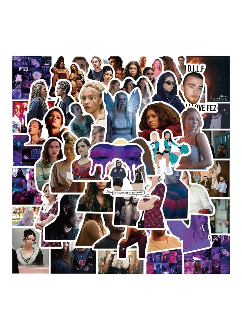 general 50-Piece Euphoria Cute Vinyl Waterproof Sticker