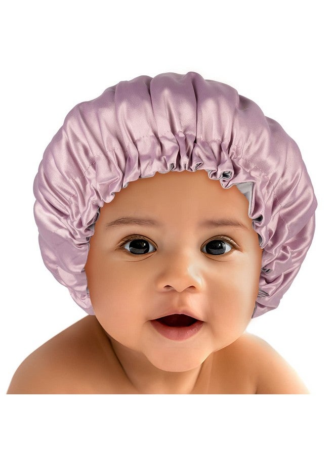 Fittia Baby Bonnet Toddler Bonnets Satin Hair Bonnet For Sleeping Adjustable For 636 Months Infant 12 Years Girls&Boys Pink Purple - Image 1