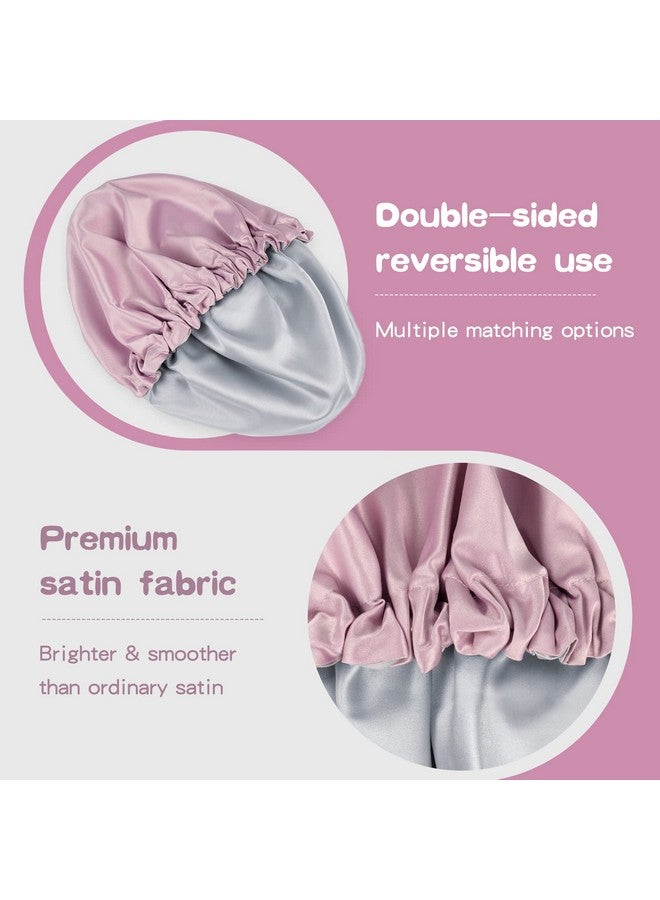 Fittia Baby Bonnet Toddler Bonnets Satin Hair Bonnet For Sleeping Adjustable For 636 Months Infant 12 Years Girls&Boys Pink Purple - Image 5