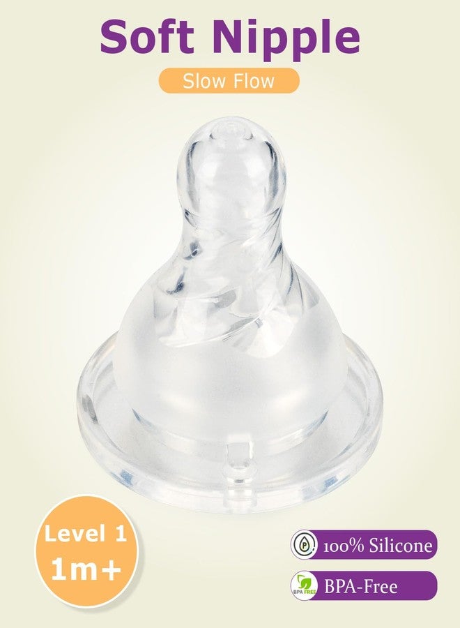 joyfeed Silicone Nipple for Dr. Brown's Narrow Baby Bottle & Glass Bottles,Level 1 Nipples, Slow Flow, 1m+, 6 Count - Image 2