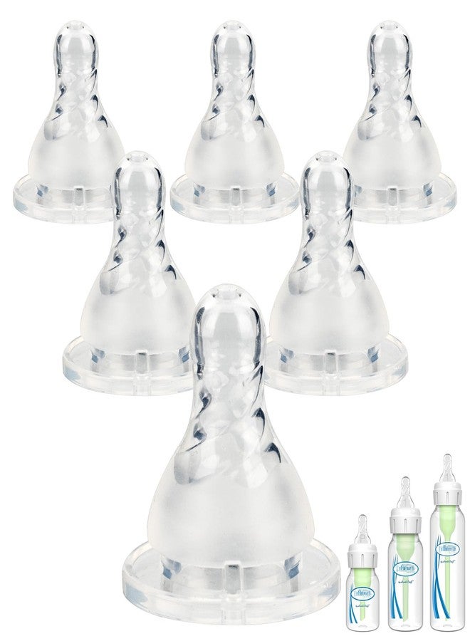 joyfeed Silicone Nipple for Dr. Brown's Narrow Baby Bottle & Glass Bottles,Level 1 Nipples, Slow Flow, 1m+, 6 Count - Image 1