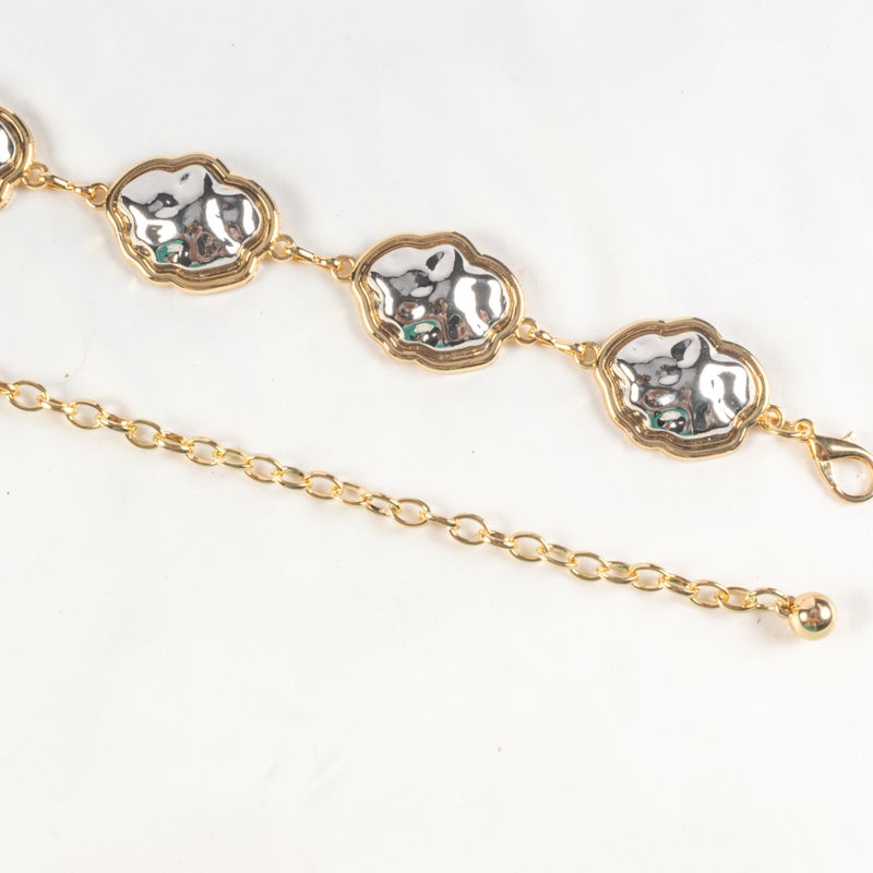 Two Tone Metal Wait Belt For Women - Image 2