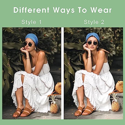 Tobeffect Wide Headbands for Women, 7'' Extra Large Turban Headband Boho Cloth Hairband Colorful Hair Twisted Knot Accessories, 6 Pack - Image 4