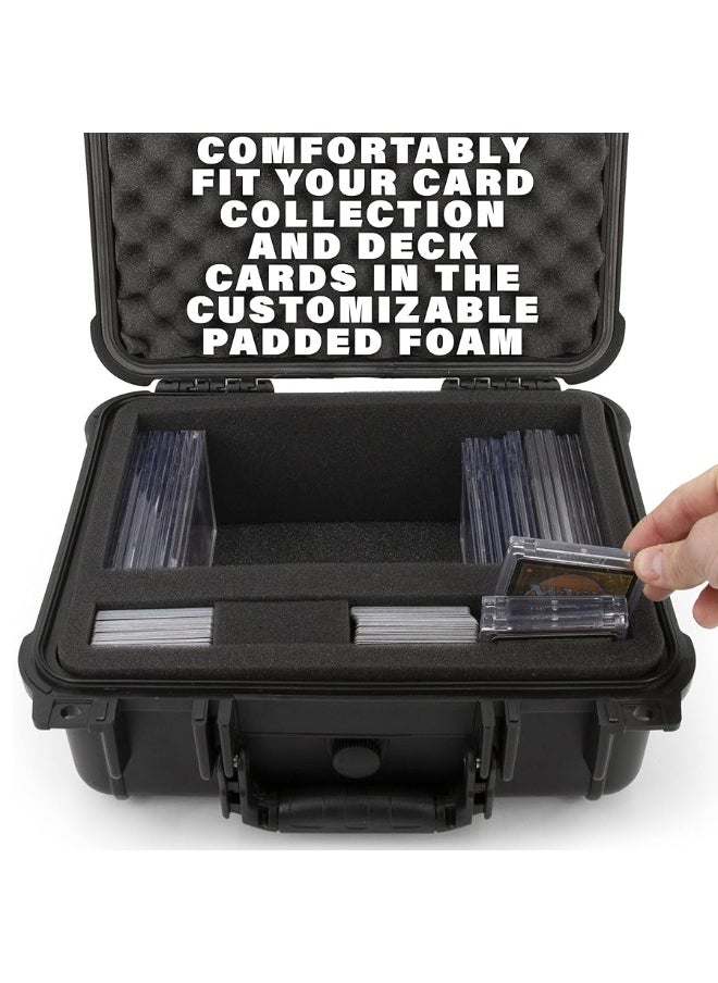 CASEMATIX Graded Card Storage Box Compatible with 40+ BGS PSA Sports Trading Cards with Top loader Card Storage Case Front Compartment, Waterproof Graded Card Case For Slabs and Toploaders