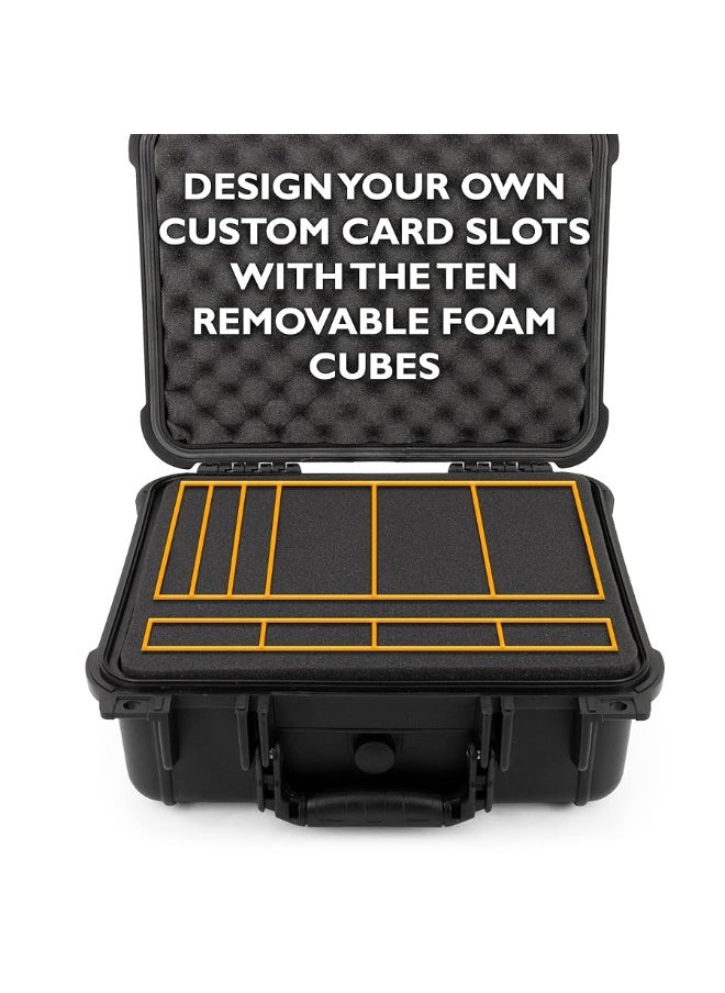 CASEMATIX Graded Card Storage Box Compatible with 40+ BGS PSA Sports Trading Cards with Top loader Card Storage Case Front Compartment, Waterproof Graded Card Case For Slabs and Toploaders