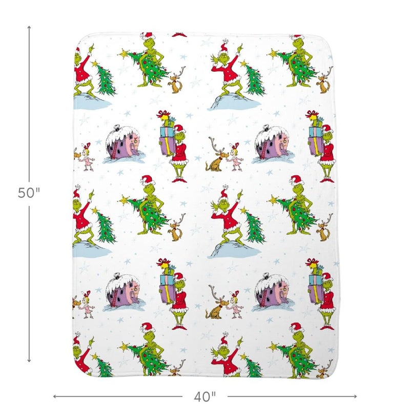 Franco Collectibles The Grinch by Dr. Seuss Holiday Christmas Super Soft Cozy Plush Throw  40 in x 50 in  (Officially Licensed Product) - Image 3