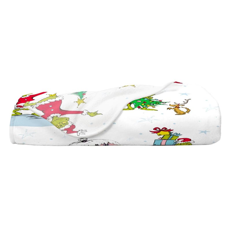 Franco Collectibles The Grinch by Dr. Seuss Holiday Christmas Super Soft Cozy Plush Throw  40 in x 50 in  (Officially Licensed Product) - Image 5