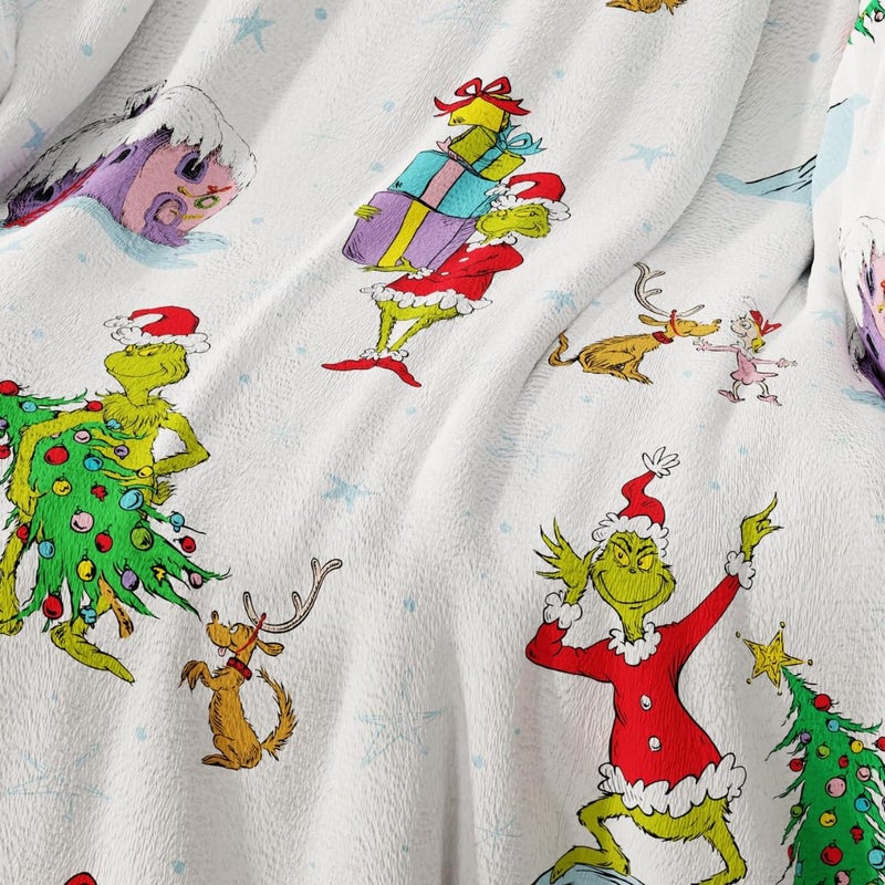 Franco Collectibles The Grinch by Dr. Seuss Holiday Christmas Super Soft Cozy Plush Throw  40 in x 50 in  (Officially Licensed Product) - Image 4