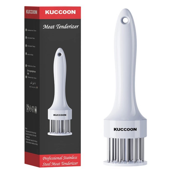MEAT TENDERIZER TOOL STAINLESS STEEL NEEDLE ULTRA SHARP 24 BLADES TENDERIZER TOOL FOR TENDERIZING BEEF CHICKEN STEAK VEAL PORK