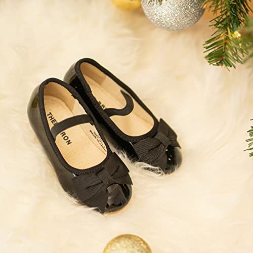 THEE BRON Toddler/Little Girl Mary Jane Flats Princess Dress Shoes(G02 Toddler,Black/8M) - Image 5