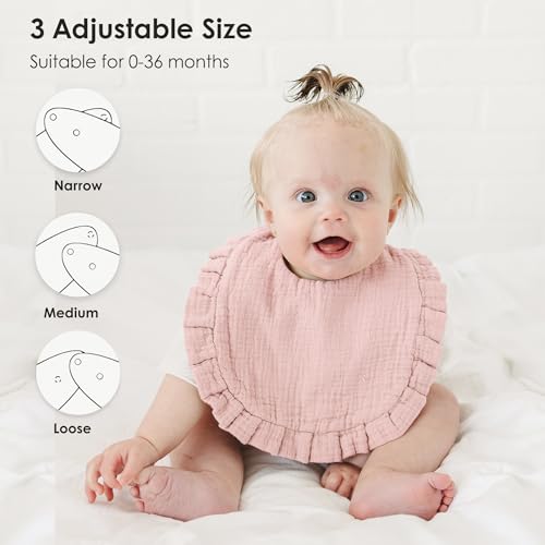MairMore 8-Pack Muslin Baby Bandana Drool Bibs for Unisex Girls & Boys – 100% Cotton Bibs, Soft & Absorbent Teething and Drooling Essentials for Newborns - Image 3