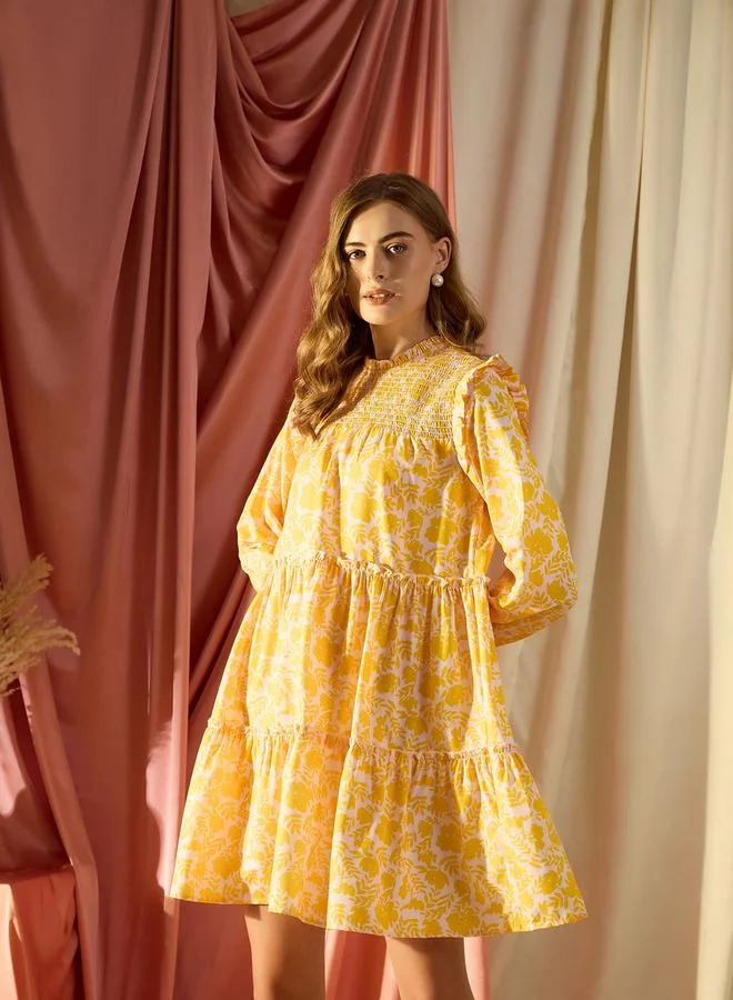 Kassually Kassually Floral Print Tiered Mini Dress