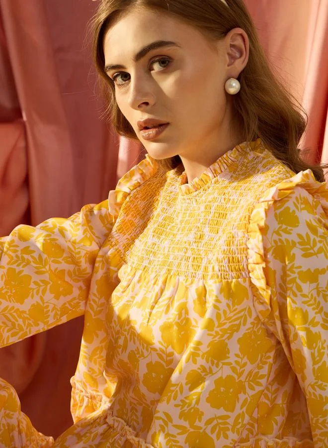 Kassually Kassually Floral Print Tiered Mini Dress