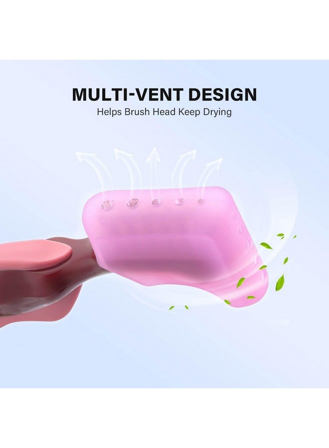 2Pcs Soft Silicone Denture Brush Cover Fit Most Denture Toothbrushes(Pink)