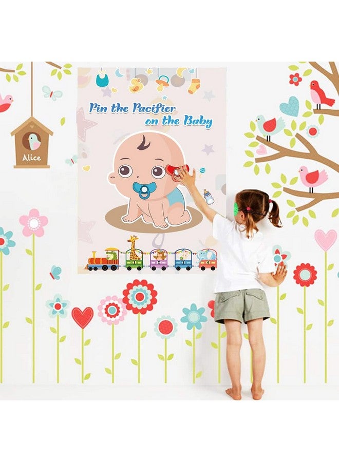 تي-أنتريكس لعبة تثبيت المصاصة على الطفل - ألعاب حفلات استقبال المولود مع ملصق مقاس 21 بوصة × 28 بوصة، لوازم حفلات المصاصات القابلة لإعادة الاستخدام للأطفال ومجموعات هدايا حفلات أعياد الميلاد - Image 5