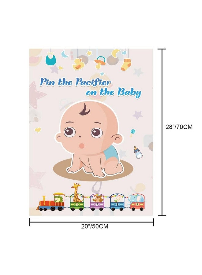 تي-أنتريكس لعبة تثبيت المصاصة على الطفل - ألعاب حفلات استقبال المولود مع ملصق مقاس 21 بوصة × 28 بوصة، لوازم حفلات المصاصات القابلة لإعادة الاستخدام للأطفال ومجموعات هدايا حفلات أعياد الميلاد - Image 3