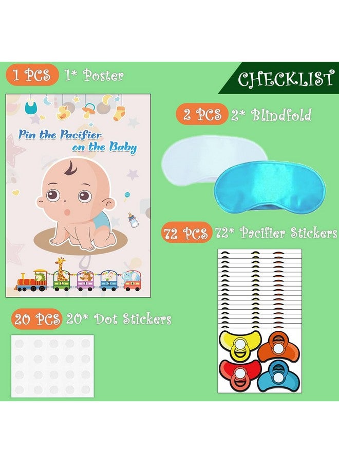 تي-أنتريكس لعبة تثبيت المصاصة على الطفل - ألعاب حفلات استقبال المولود مع ملصق مقاس 21 بوصة × 28 بوصة، لوازم حفلات المصاصات القابلة لإعادة الاستخدام للأطفال ومجموعات هدايا حفلات أعياد الميلاد - Image 4