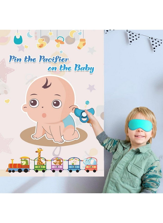 تي-أنتريكس لعبة تثبيت المصاصة على الطفل - ألعاب حفلات استقبال المولود مع ملصق مقاس 21 بوصة × 28 بوصة، لوازم حفلات المصاصات القابلة لإعادة الاستخدام للأطفال ومجموعات هدايا حفلات أعياد الميلاد - Image 2