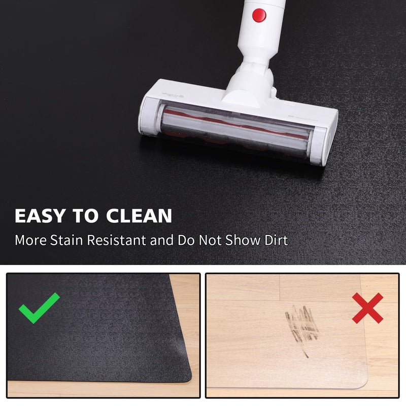 FURKIT Vinyl Floor Mat for Home, Black Waterproof Area Mat for Under Dining Room Table, Sturdy Plastic Rug Protector for Kitchen, Living Room, Yard, Garage, Large Baby Play Mat (3'Ã—5') - Image 5