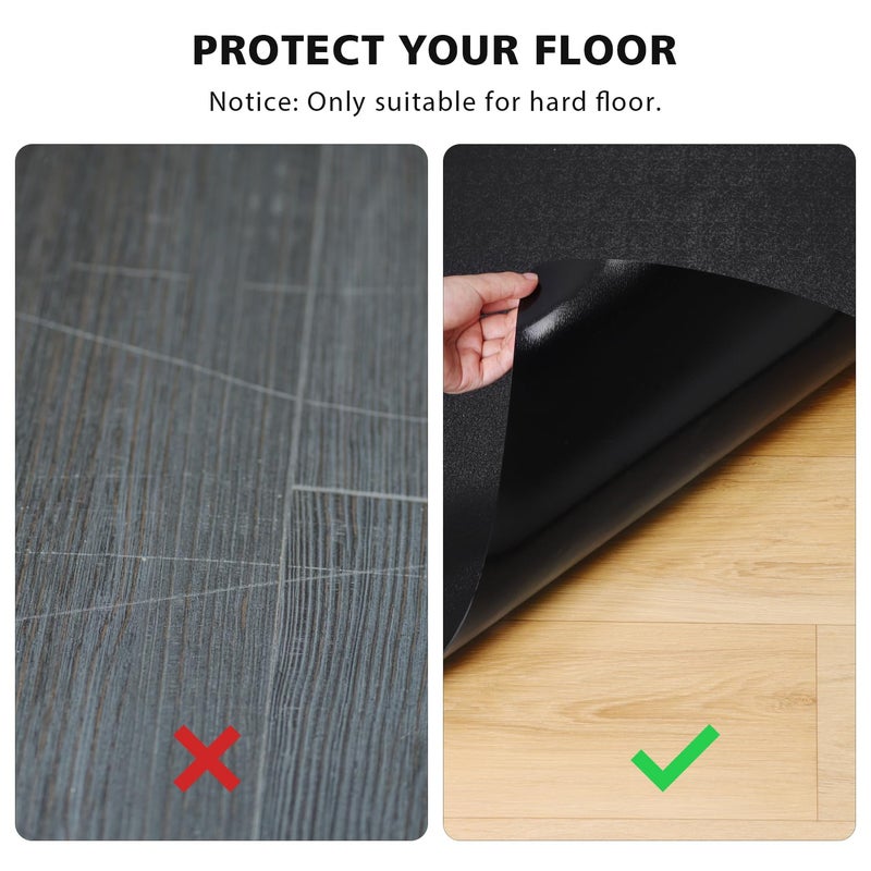 FURKIT Vinyl Floor Mat for Home, Black Waterproof Area Mat for Under Dining Room Table, Sturdy Plastic Rug Protector for Kitchen, Living Room, Yard, Garage, Large Baby Play Mat (3'Ã—5') - Image 2