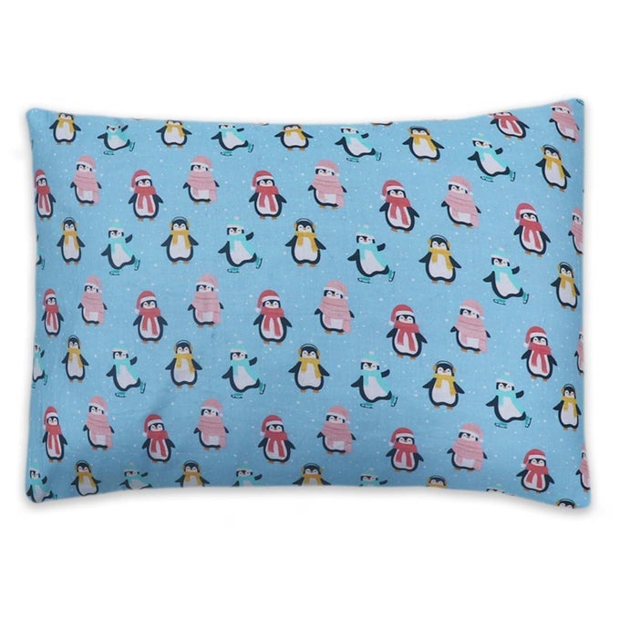 TODDLER PILLOW WITH 100 COTTON REMOVABLE COVER 20 X 15 INCHES CHILDREN PILLOWS BABY PILLOWS DANCING PENGUINS