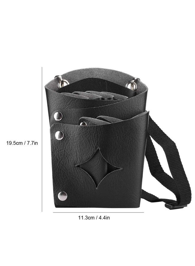 klarako Professional PU Leather Scissors Bag, Hair Clip Comb Scissor Shear Pouch Holster with Waist Shoulder Belt for Hairdressers Tool Storage Waist Bag  - Image 5