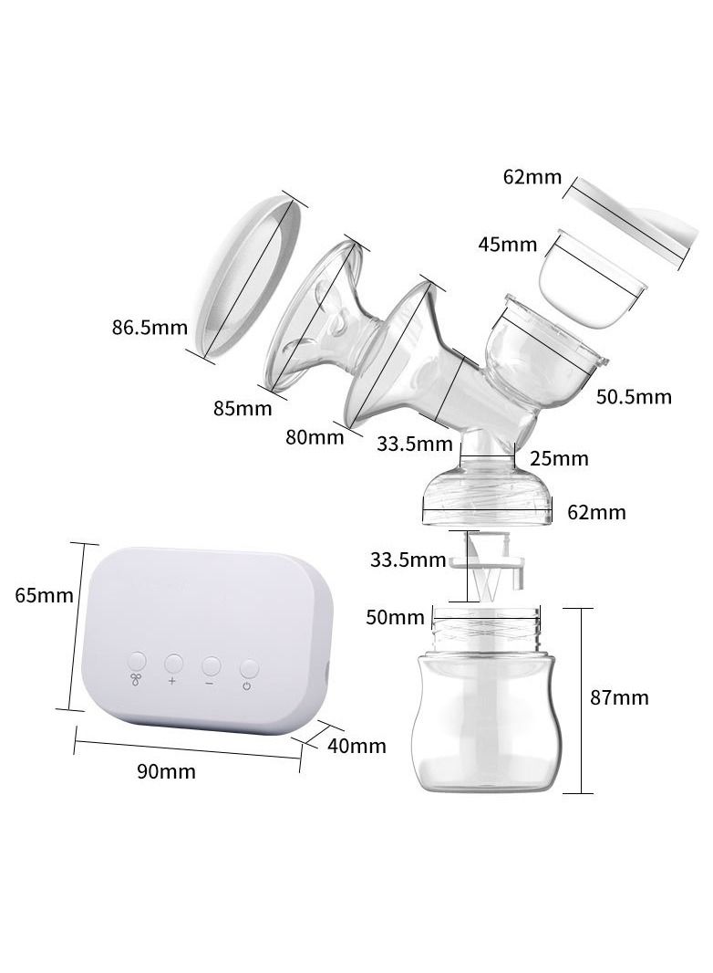 SYOSI Electric Breast Pump w/Pumping Massaging Modes, Dual Suction Nursing Breastfeeding Breastpump, BPA Free Ultra-Quiet Milk Pump for Travel - Image 4