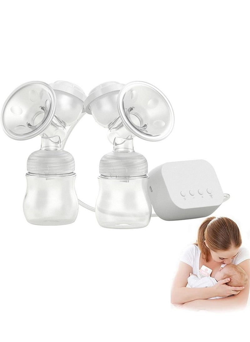 SYOSI Electric Breast Pump w/Pumping Massaging Modes, Dual Suction Nursing Breastfeeding Breastpump, BPA Free Ultra-Quiet Milk Pump for Travel - Image 1