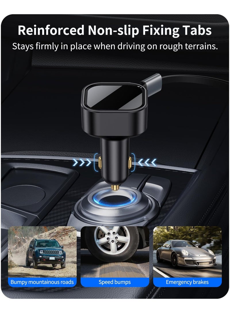 SYOSI Retractable Car Charger - 2 in 1 Car Charger, Compatible with iPhone 15/14/13/12/11/iPad, Samsung Galaxy, Google Pixel, etc - Image 5